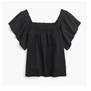 NWOT J Crew Smocked Square Neck Top